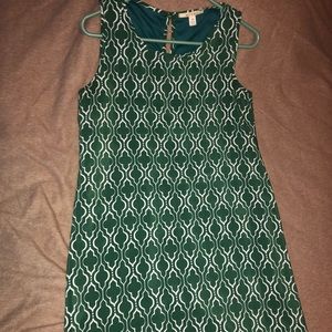 Green and White patterned dress!